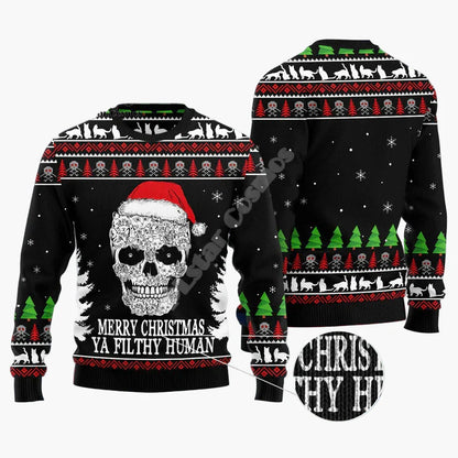 Herren Ugly Christmas Sweater mit Katzenmotiv und Spruch – Lustiger Pullover für Katzenliebhaber