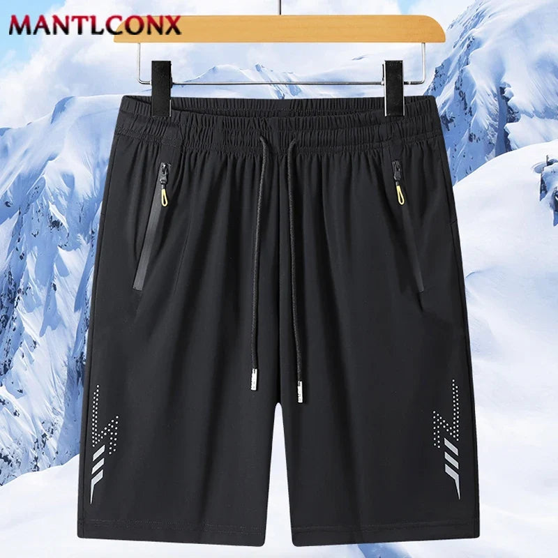 Herren Caprihose Sporthose Jogginghose Dunkelgrau mit Reißverschlusstaschen