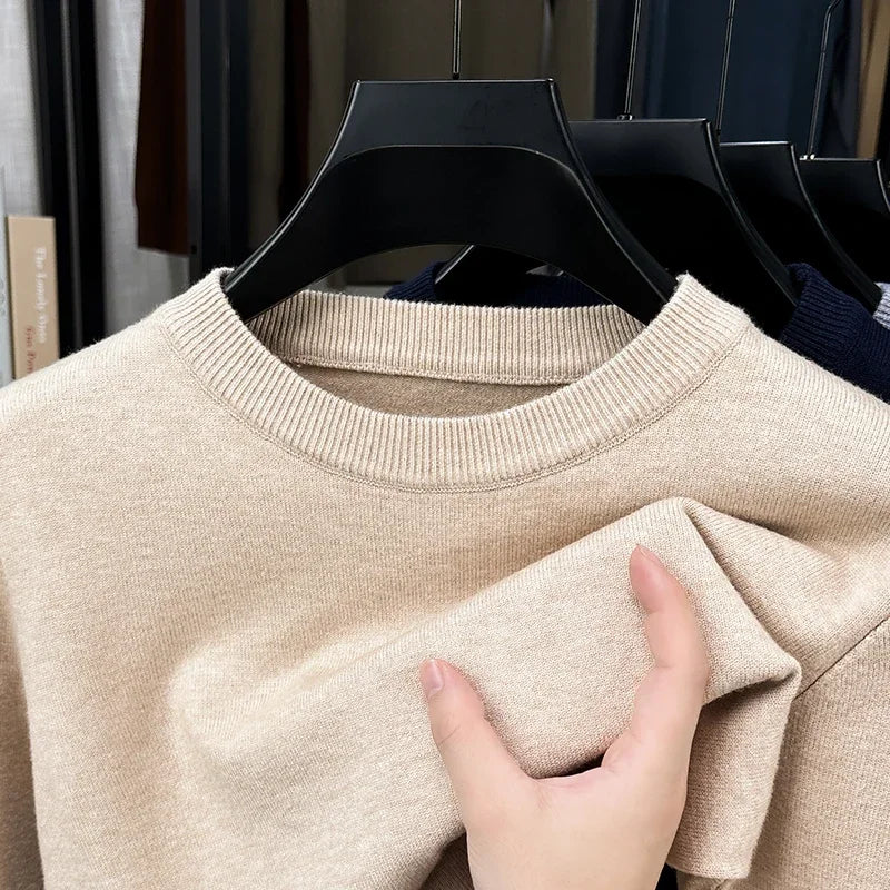 Unisex Langarm Pullover Rundhalsausschnitt Feinstrick Bequem