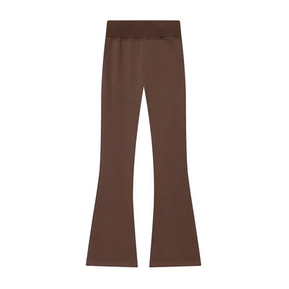 Damen Sweatjacke Reißverschluss Stehkragen & Flare-Hose Set Sportlicher Look