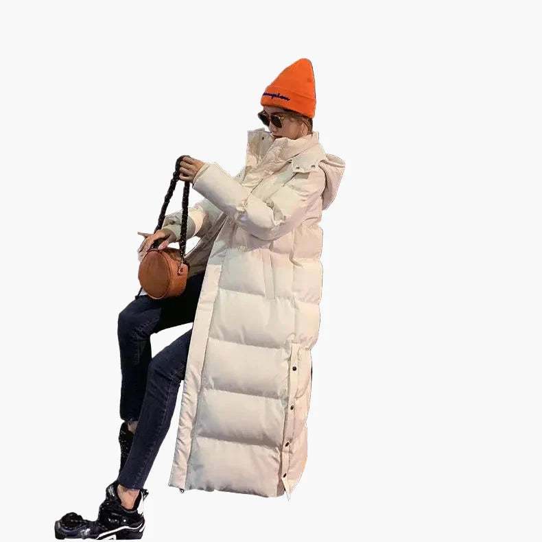 Damen Winter Steppmantel Lang – Modischer Outdoor Daunenmantel für kalte Tage