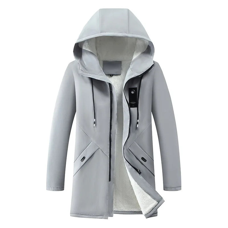 Herren Winterparka mit Kapuze und Teddyfutter – Warmer Mantel