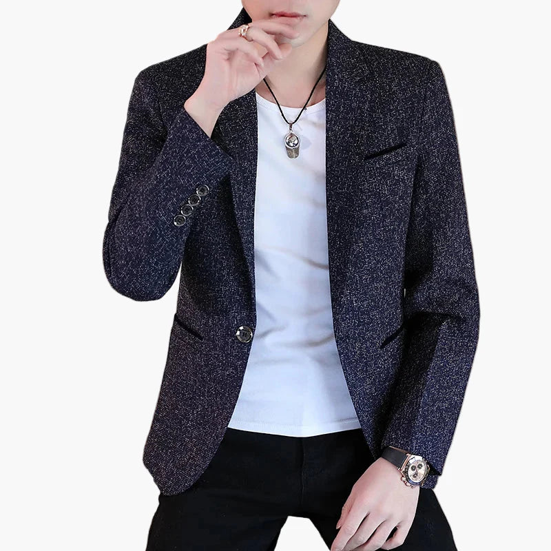 Herren Modernes Business Casual Blazer Sakko – Eleganter Karierter Look für Büro & Freizeit
