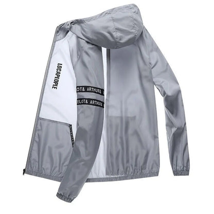 Unisex Windjacke leicht mit Kapuze & Reißverschluss, dünn, wetterfest