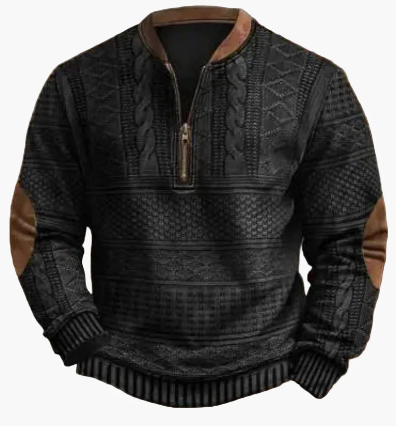 Herren Strickpullover mit Halbreißverschluss – Modischer Winterpullover für Freizeit und Alltag
