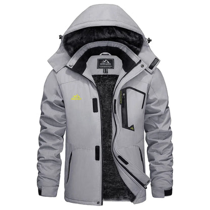 Winter Outdoorjacke für Herren mit Kapuze und Plüschfutter, viele Farben