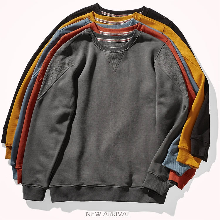 Herren Rundhals Sweatshirt Basic Pullover Langarmshirt Unifarben
