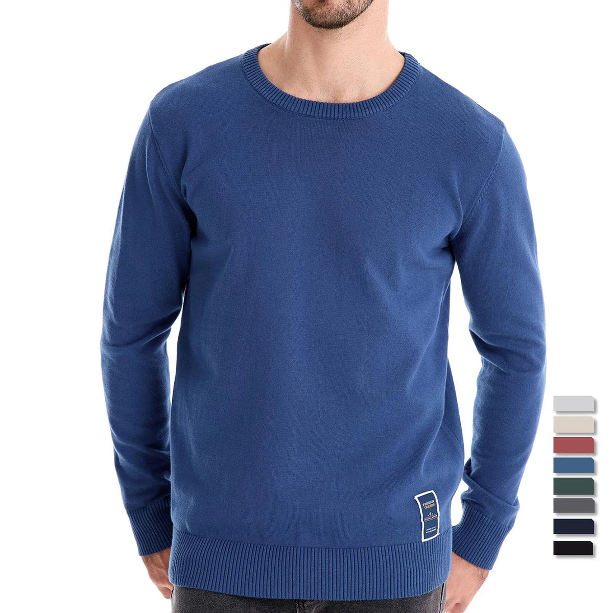Herren Pullover Rundhalsausschnitt Feinstrick Langarm Verschiedene Farben