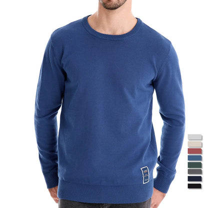 Herren Pullover Rundhalsausschnitt Feinstrick Langarm Verschiedene Farben