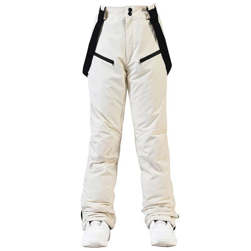Unisex Skihose Schneehose mit Trägern in Flieder