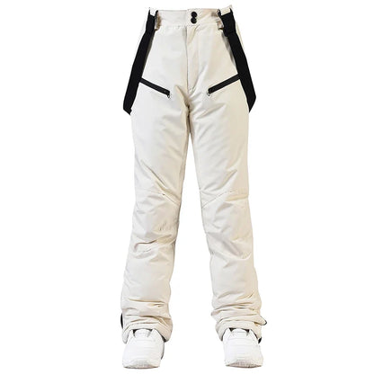 Unisex Skihose Schneehose mit Trägern in Flieder
