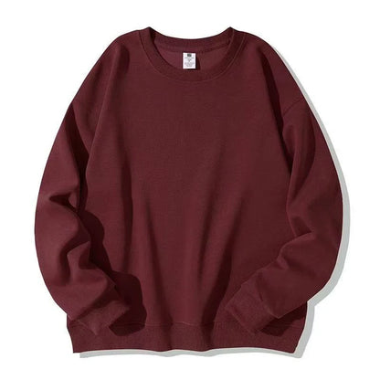 Unisex Basic Rundhals Sweatshirt Uni Farbe Langarm