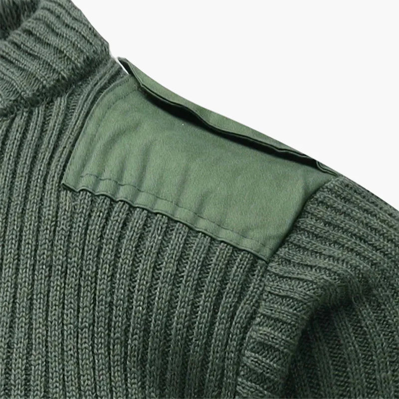 Herren Strickpullover im Militärstil – Klassischer V-Ausschnitt, robuster Alltagsbegleiter