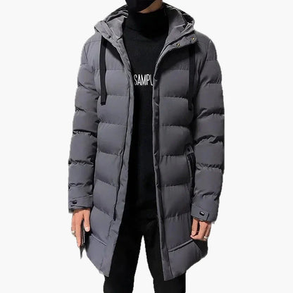 Herren Winter Steppmantel mit Kapuze – Modischer langer Parka für kalte Tage
