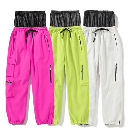 Unisex Cargohose mit Reißverschlüssen und Kordelzug