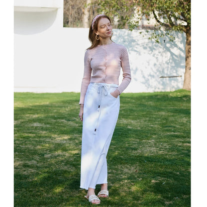 Damen Strick-Cardigan mit Zopfmuster und Rundhalsausschnitt