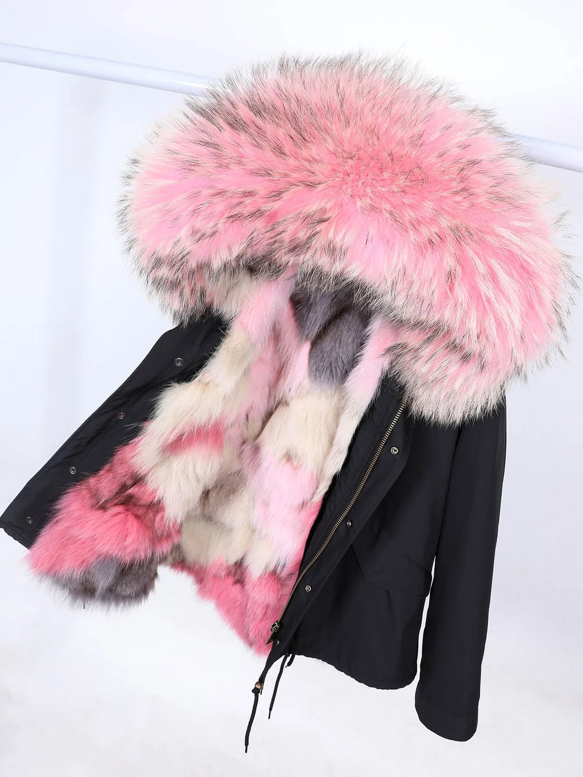 Damen Winter Parka mit Kapuze und Kunstpelz Futter