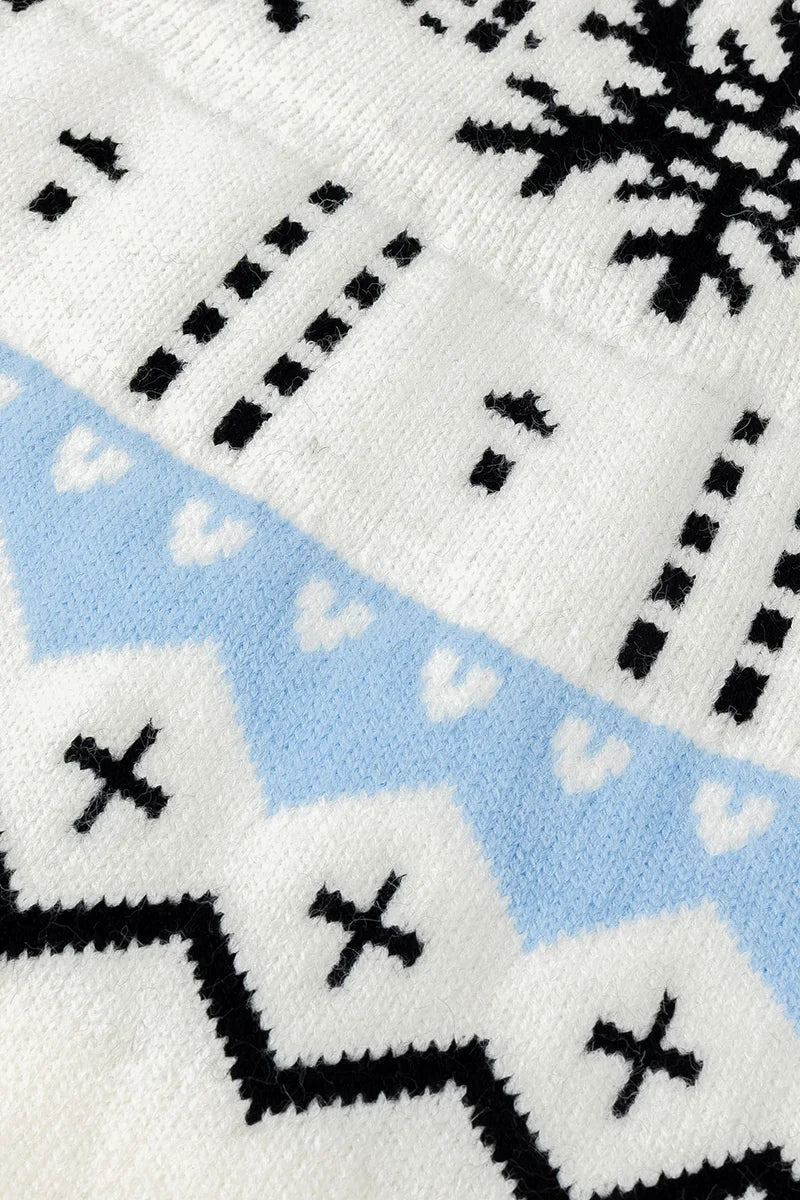 Unisex Winter Pullover mit Norwegermuster – Gemütlicher Strickpullover im Schneeflocken-Design, ideal für kalte Tage