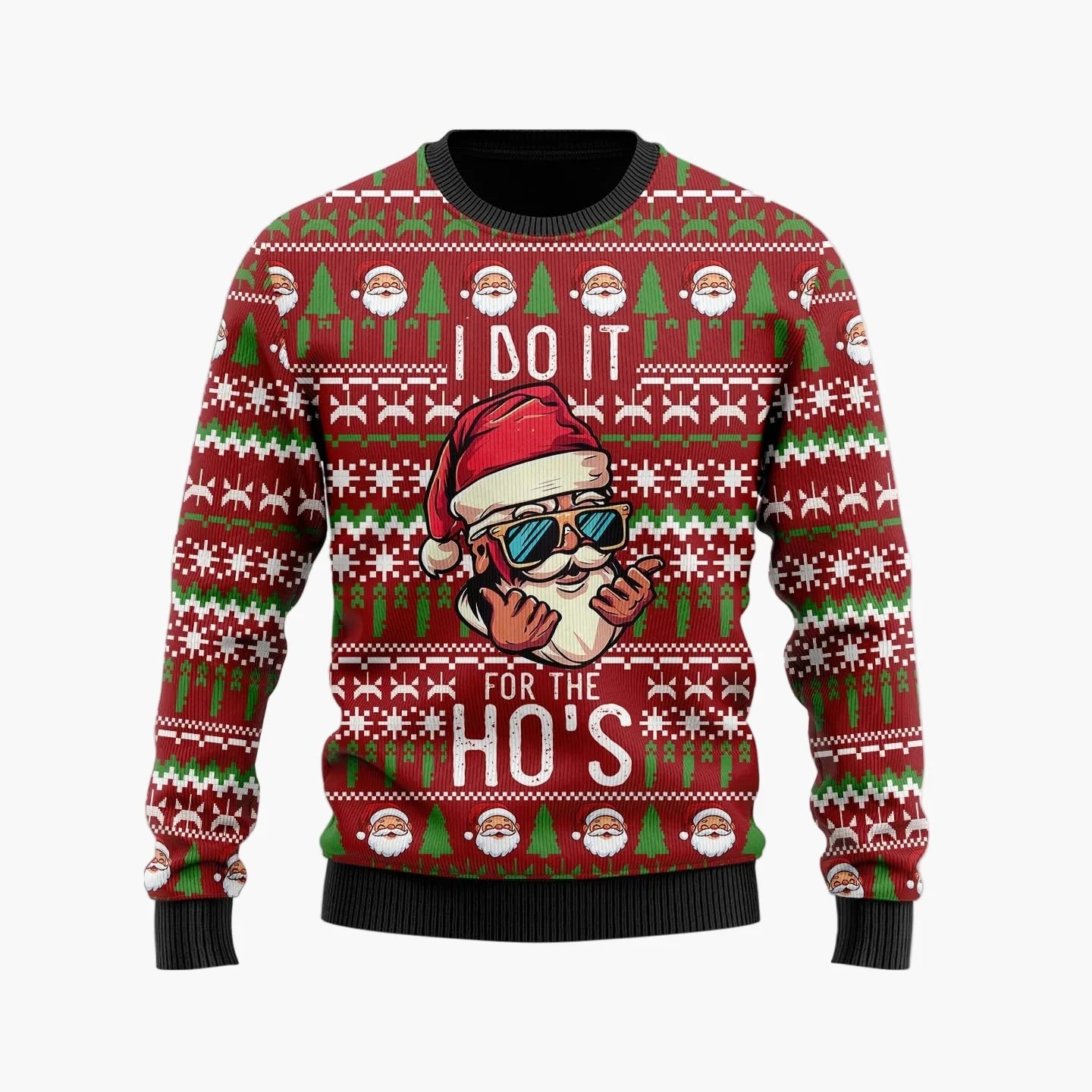 Herren Weihnachtspullover Lustig – Ugly Christmas Sweater mit Santa Claus Motiv und Spruch