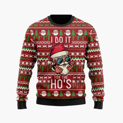 Herren Weihnachtspullover Lustig – Ugly Christmas Sweater mit Santa Claus Motiv und Spruch