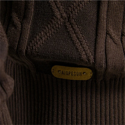Herren Strickjacke Cardigan mit Schalkragen & Rautenmuster