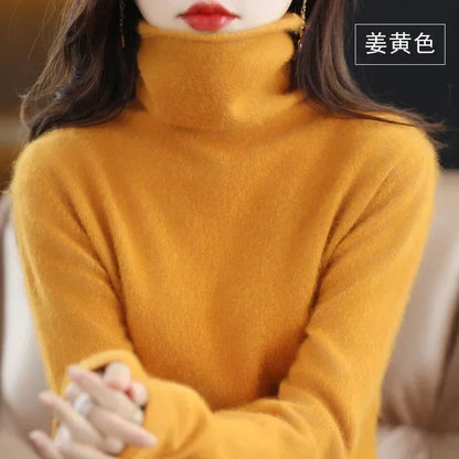 Damen Rollkragenpullover mit langen Ärmeln, weiches Material