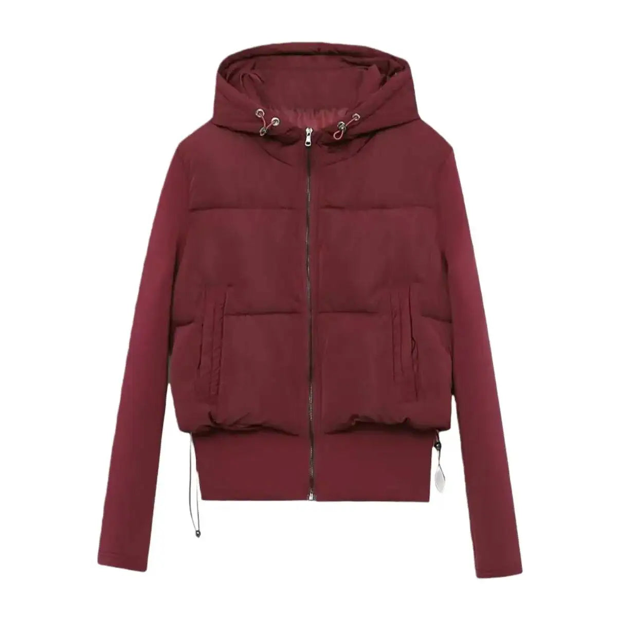 Kurze Steppjacke mit Kapuze für Damen