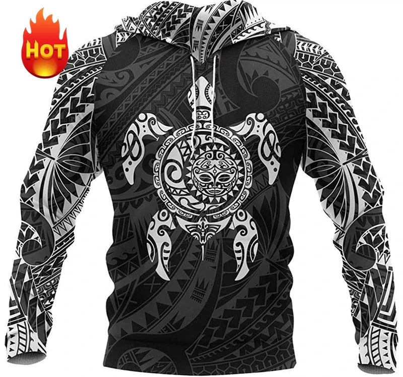 Hoodie mit Kapuze, Langarm, Allover-Print, grafisches Muster