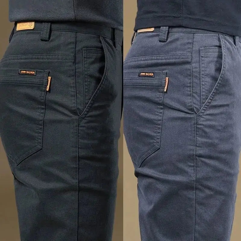 Herren Chino Hose Slim Fit mit Gesäßtaschen in Schwarz, Grau oder Khaki