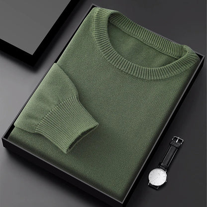 Herren Rundhals Pullover Strickpullover Langarm Feinstrick