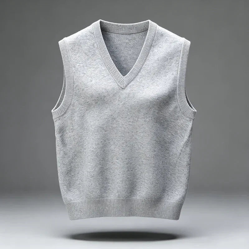 Unisex Pullover Weste V-Ausschnitt Strickweste Ärmellos Casual Weiches Material