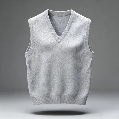Unisex Pullover Weste V-Ausschnitt Strickweste Ärmellos Casual Weiches Material