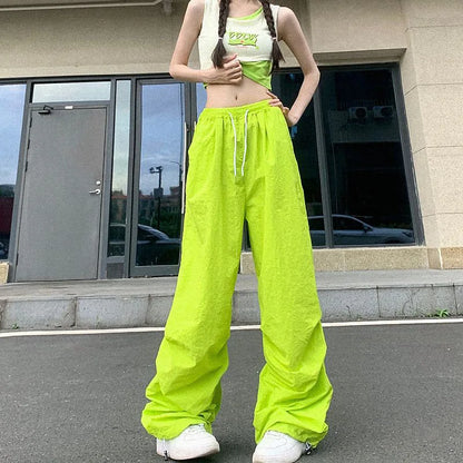 Damen Baggy Hose mit weitem Bein - lockere Freizeithose