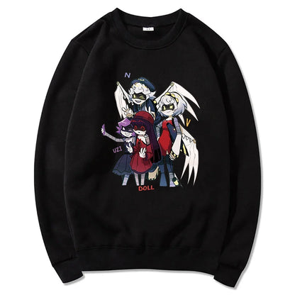 Hoodie mit Kapuze & Kängurutasche – Cartoon-Charakter-Print