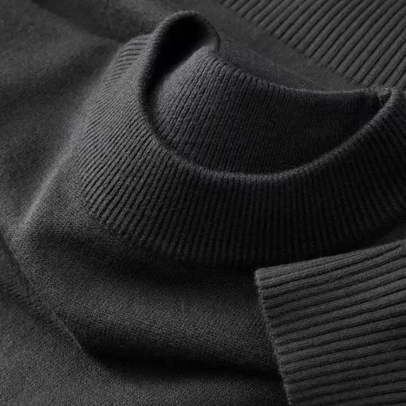 Unisex Langarm-Strickpullover mit Rundhalsausschnitt und Rippbündchen