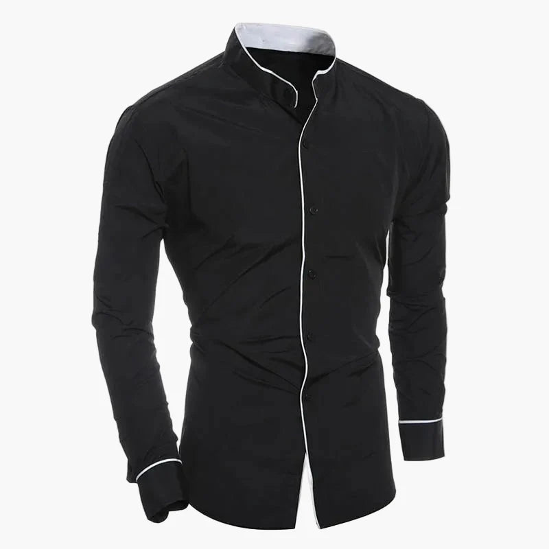 Herren Elegantes Slim Fit Hemd mit Stehkragen – Modernes Business- und Freizeitshirt