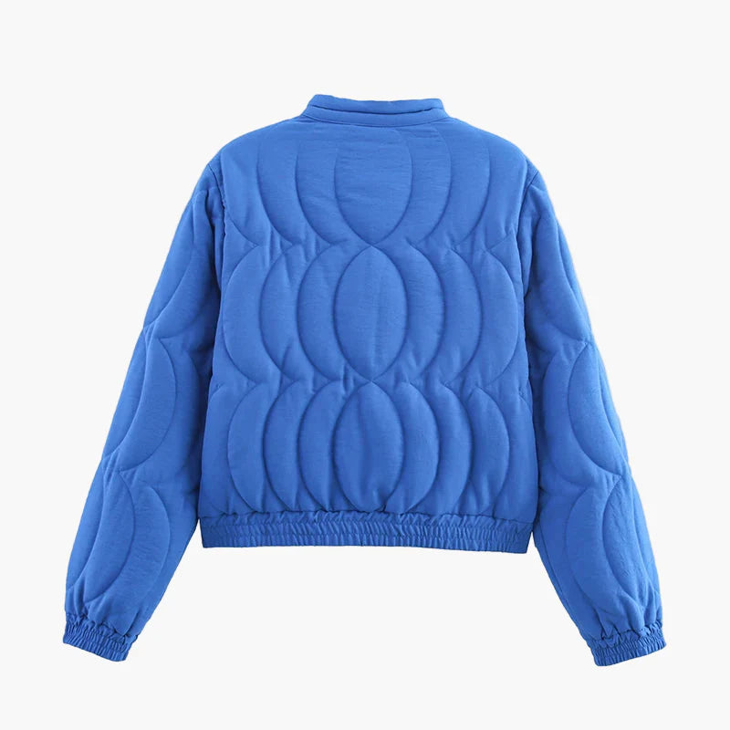 Damen Freizeit Steppjacke mit Blumenmuster – Modische Übergangsjacke für Alltag und Reisen