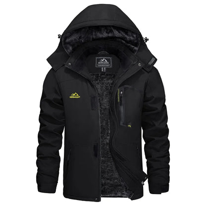 Winter Outdoorjacke für Herren mit Kapuze und Plüschfutter, viele Farben
