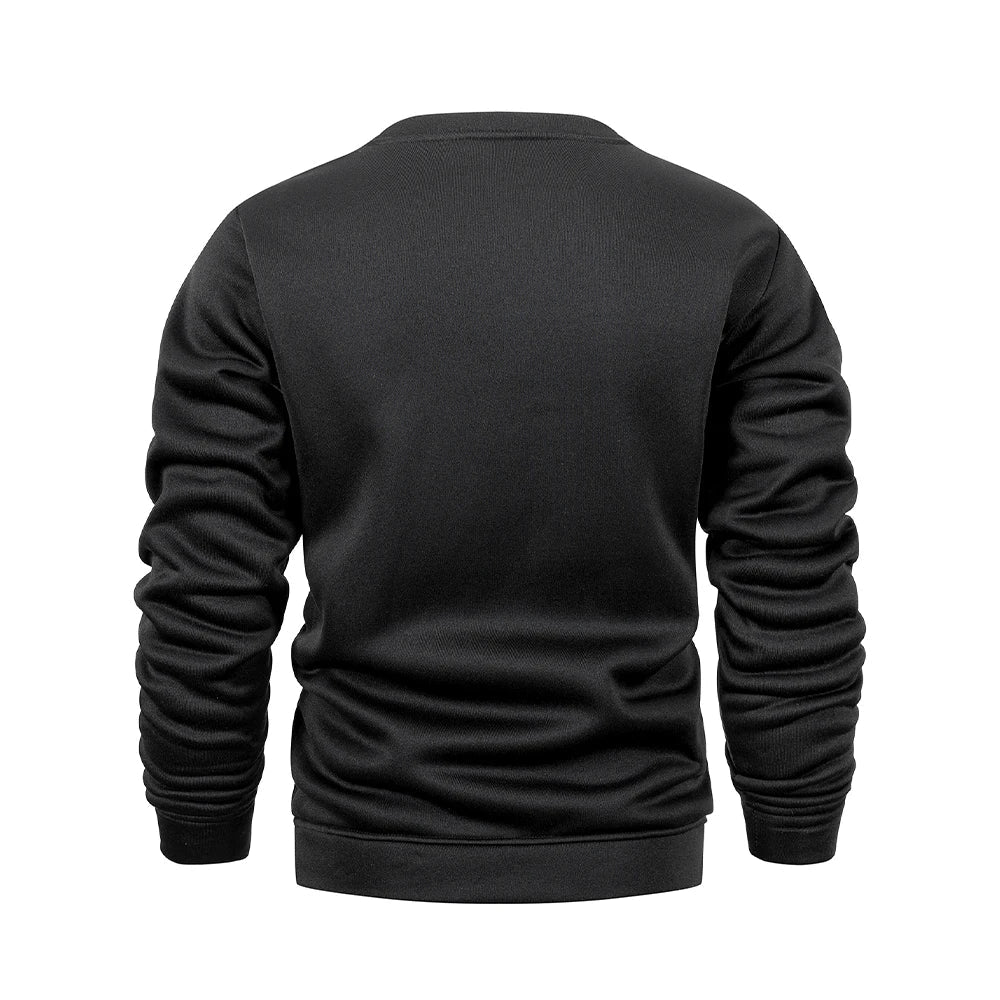 Herren Rundhals Pullover Melange Optik Langarmshirt
