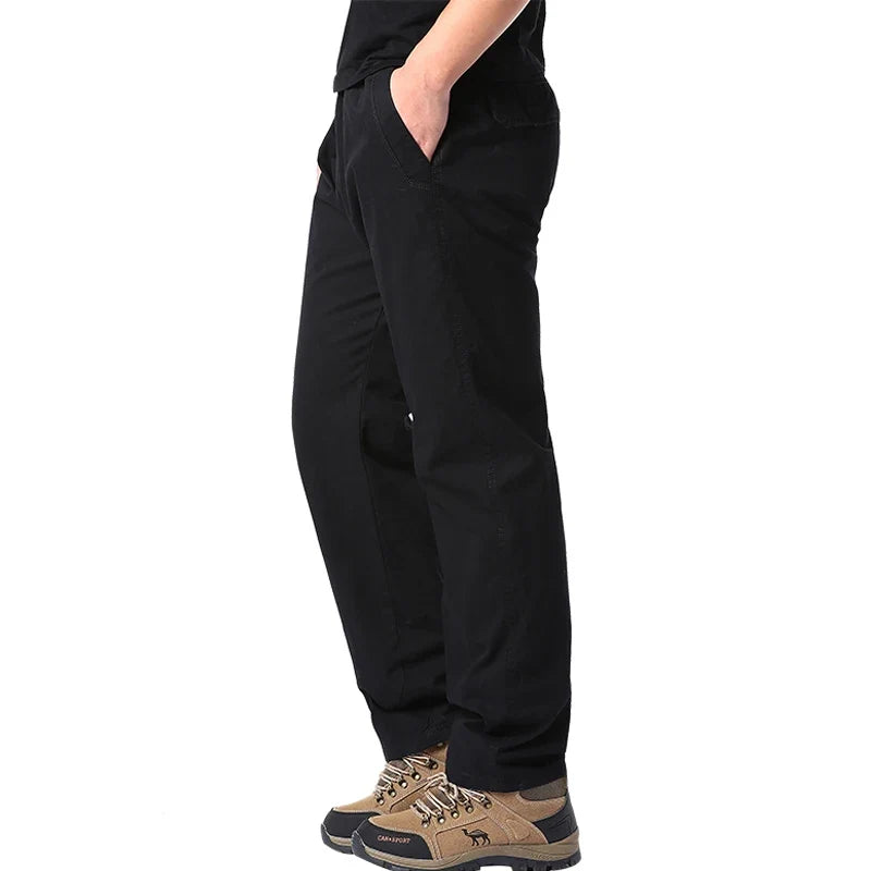 Herren Freizeithose mit elastischem Bund – Khaki, Grau, Dunkelgrau