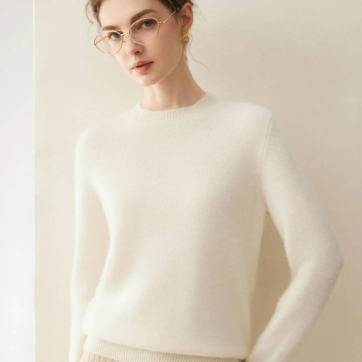 Damen Pullover Rundhals Langarm Weiches Material