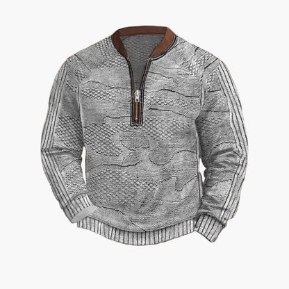 Herren Strickpullover im Street Style mit halbem Reißverschluss – Modischer Freizeitpullover für Frühling und Herbst