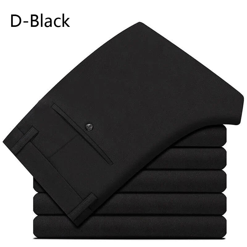 Herren Stretch Businesshose Schwarz Slim Fit Anzughose