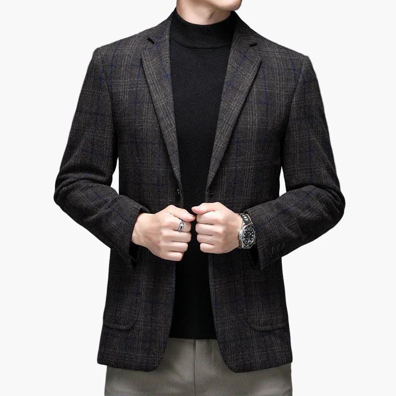 Herren Modernes Business-Sakko im klassischen Karo-Stil – Eleganter Freizeit- und Büro-Blazer