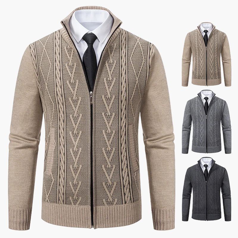 Herren Strickjacke im Business-Stil mit Reißverschluss – Elegante Freizeit- und Büromode