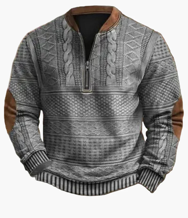 Herren Strickpullover mit Halbreißverschluss – Modischer Winterpullover für Freizeit und Alltag