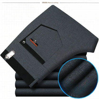 Herren Freizeithose mit feiner Textur und geradem Schnitt