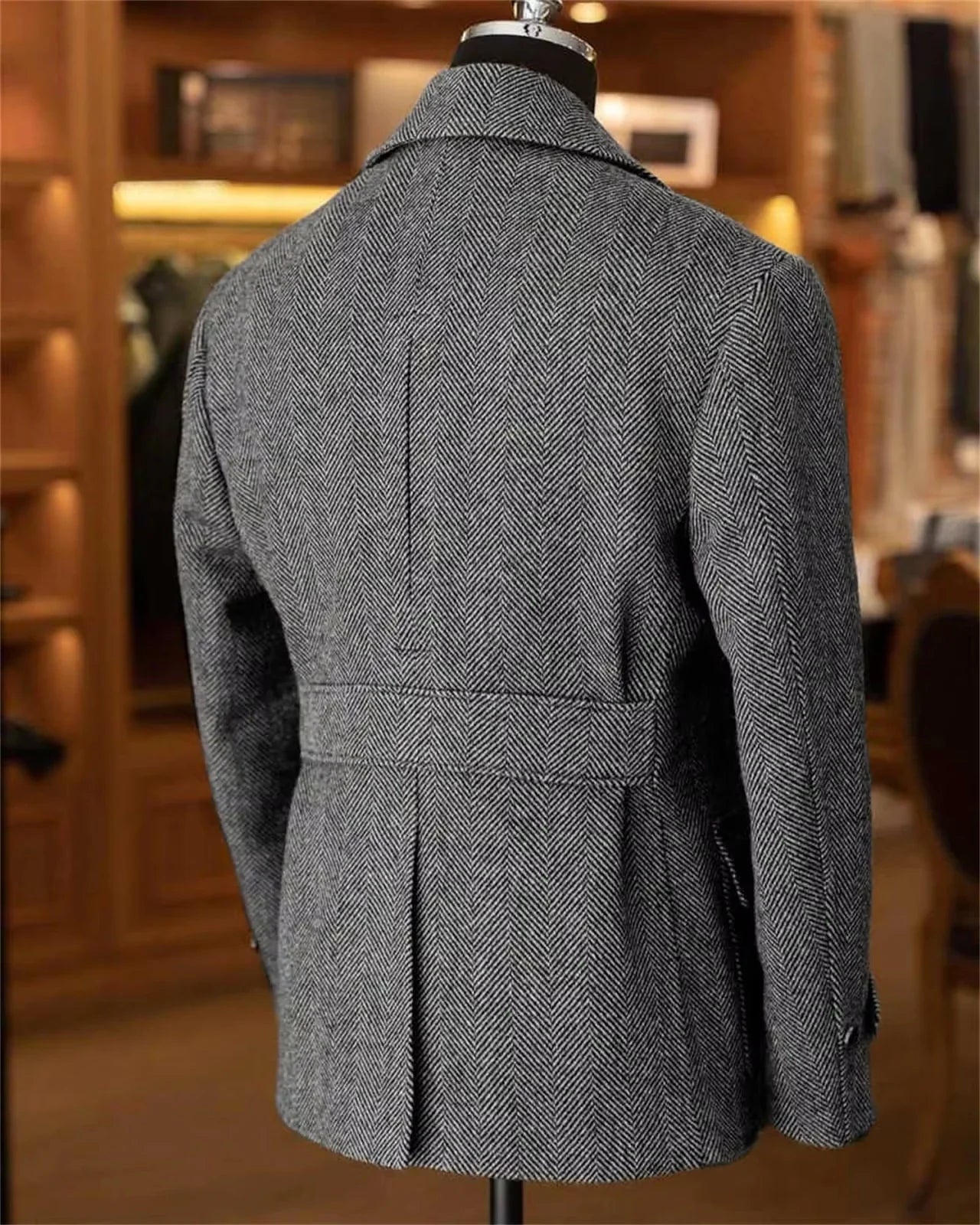 Herren Vintage Doppelreihiger Hahnentritt Blazer – Eleganter Stil für formelle Anlässe und Freizeit
