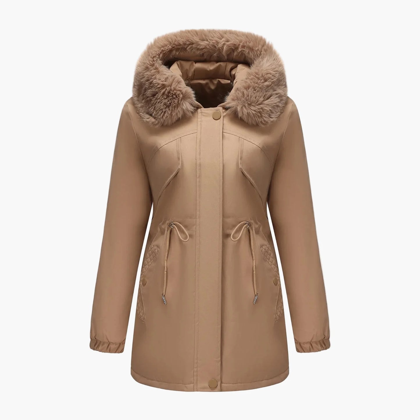 Damen Winterparka mit Kunstfellkragen – Eleganter Mantel für kalte Tage