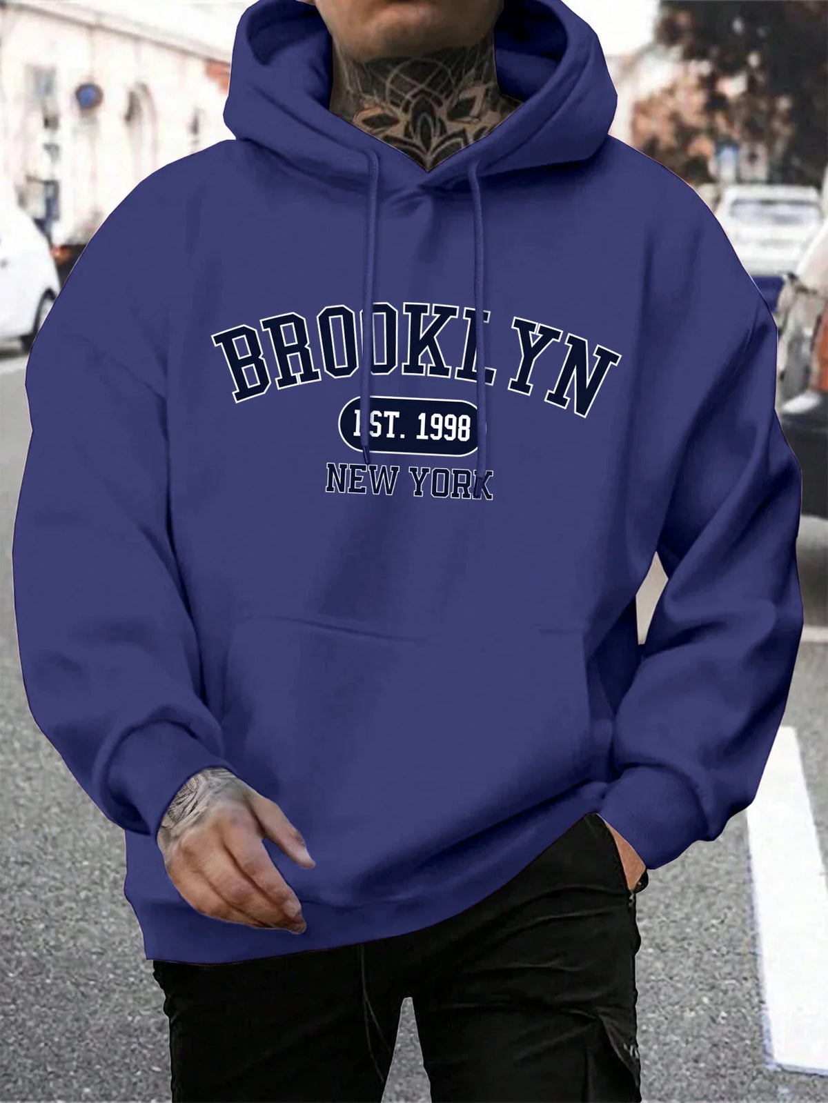 Herren Hoodie mit Kordelzug und Kängurutasche – Verschiedene New York Designs